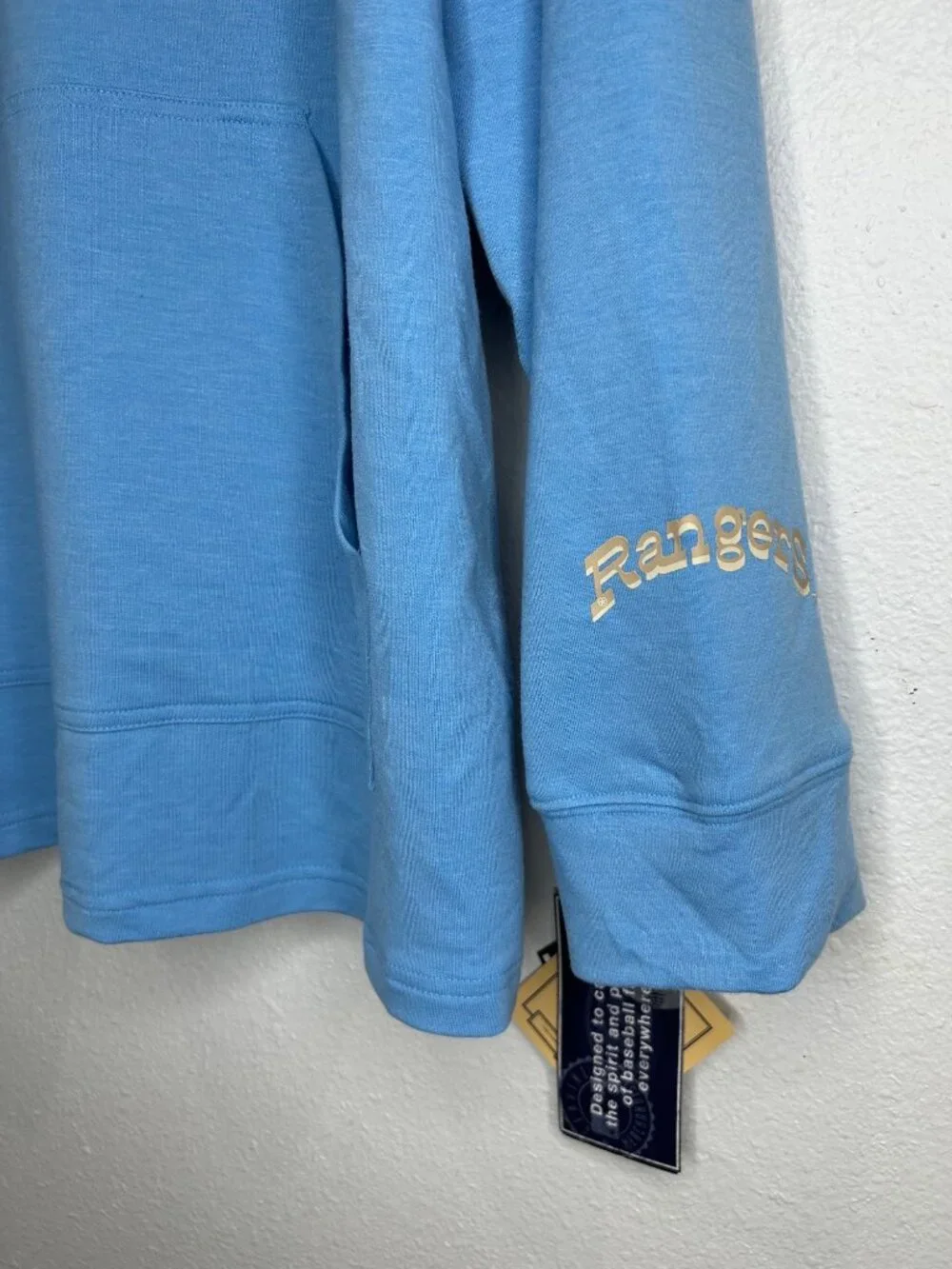 NWT Texas Rangers Blue Lightweight Henley Hoodie Men's 2XL MSRP $50